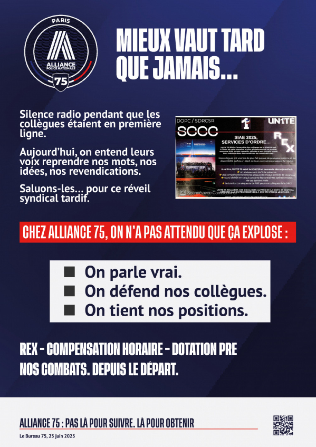 MIEUX VAUT TARD QUE JAMAIS…