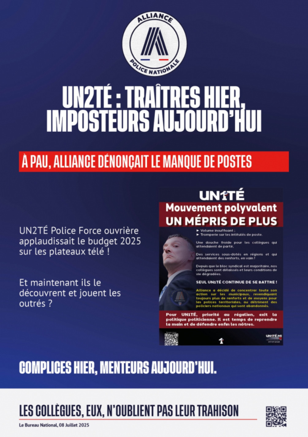 Un2té : Traîtres hier, imposteurs aujourd’hui